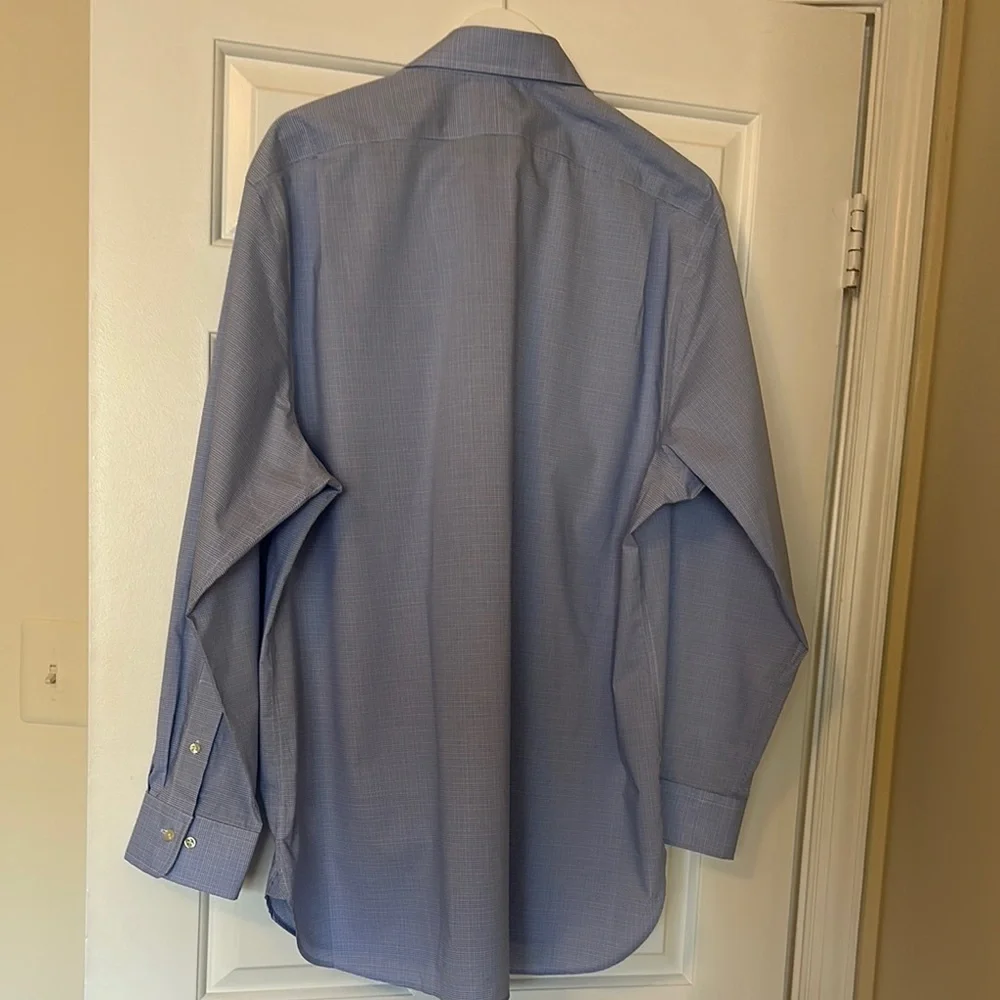 Polo by Ralph Lauren Classic Fit Blue Micro-Check Dress Shirt